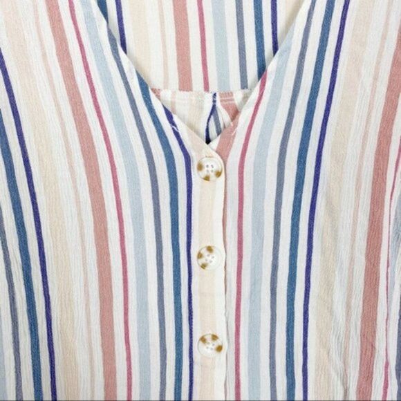 Torrid | Multi-Stripe Gauze Button Front Top 2X - Picture 6 of 8